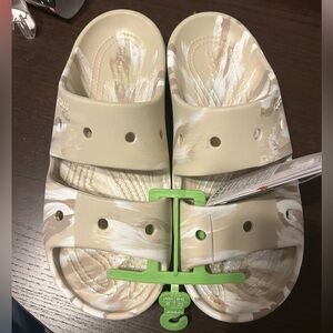 NWT Beige and Cream Croc Sandal